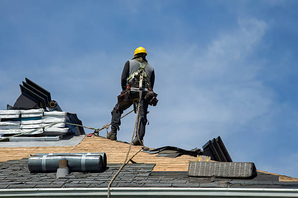 Professional Gutter Installation technician working in Cameron, IL